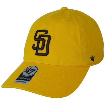 47 Brand | San Diego Padres MLB Clean Up Strapback Baseball Cap Dad Hat | 203003 | lead | YELLOW