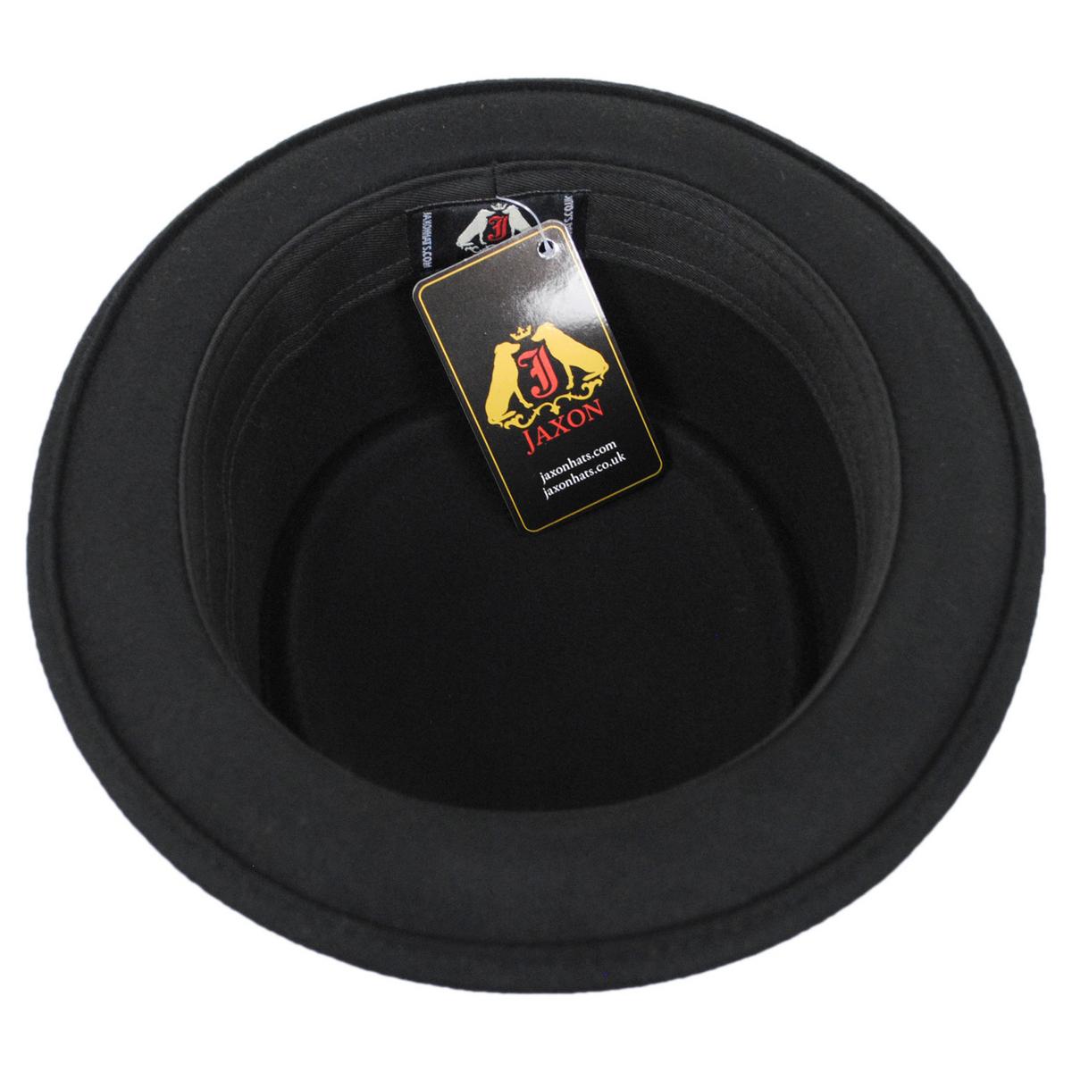 Jaxon Hats | Wholesale Crushable Wool Felt Pork Pie Hat B2B Pre-Pack | B2B135007 | under | BLACK