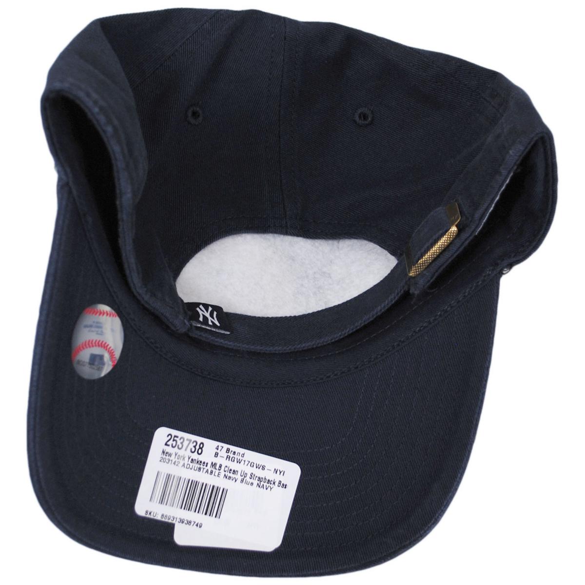 47 Brand | New York Yankees MLB Clean Up Strapback Baseball Cap Dad Hat | 203142 | under | NAVY
