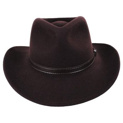 Jaxon Hats | Wholesale Crushable Wool Felt Outback Hat B2B Pre-Pack | B2B135002 | front | BROWN