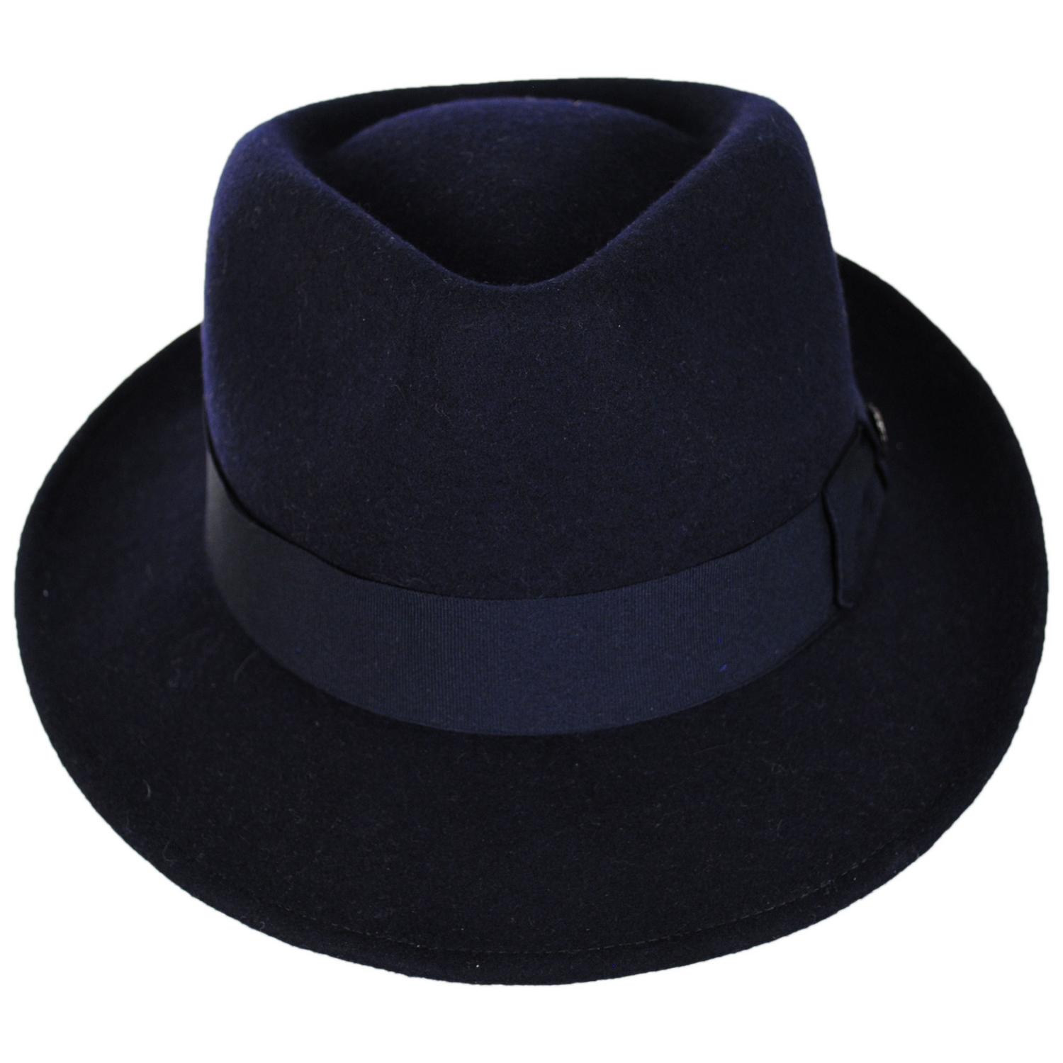 Bigalli | Quick Step Wool Felt Fedora Hat | 131439 | front | NAVY