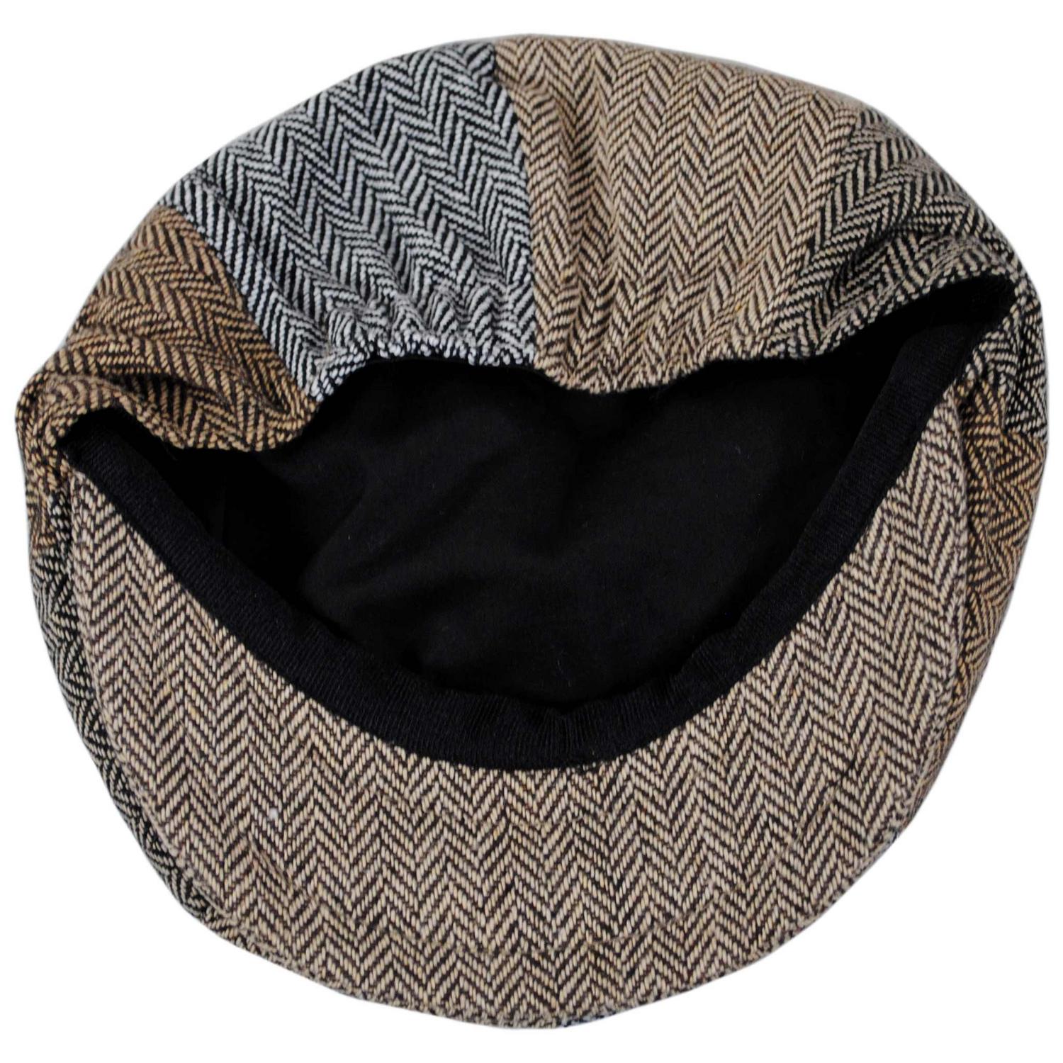 Jaxon Hats | Baby Herringbone Patchwork Wool Blend Newsboy Cap | 512107 | under | MULTI