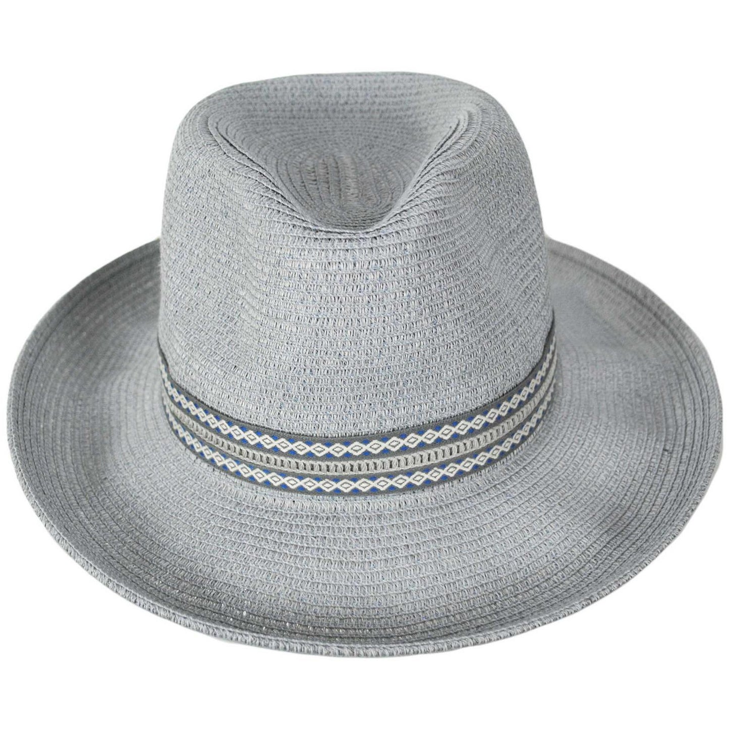 Bailey 1922 | Deven Braided Toyo Straw Fedora Hat | 127941 | front | GREY