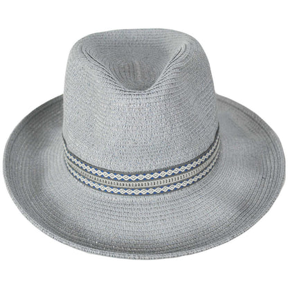 Bailey 1922 | Deven Braided Toyo Straw Fedora Hat | 127941 | front | GREY
