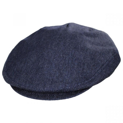 Stefeno Hats | Curry Denim Cotton and Linen Ivy Cap | 171548 | lead | DARK DENIM