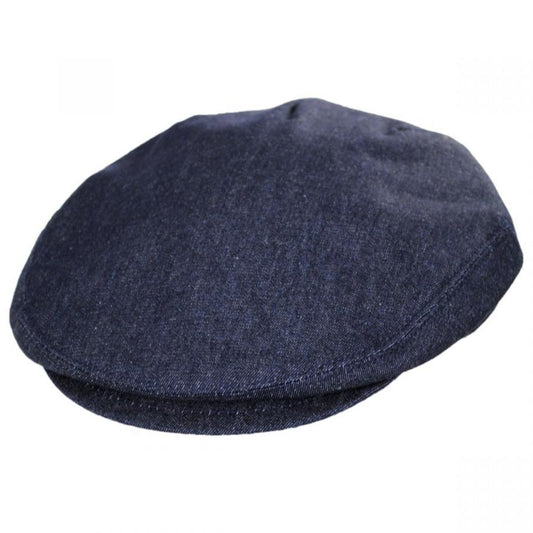 Stefeno Hats | Curry Denim Cotton and Linen Ivy Cap - FINAL SALE | 171548 | lead | DARK DENIM