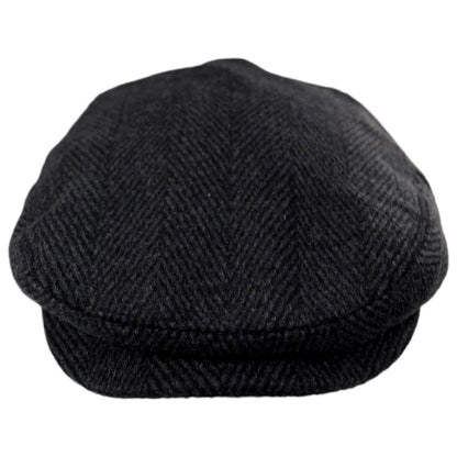 Jaxon Hats | Wholesale Large Herringbone Wool Blend Ivy Cap B2B Pre-Pack | B2B167759 | front | CHARCOAL