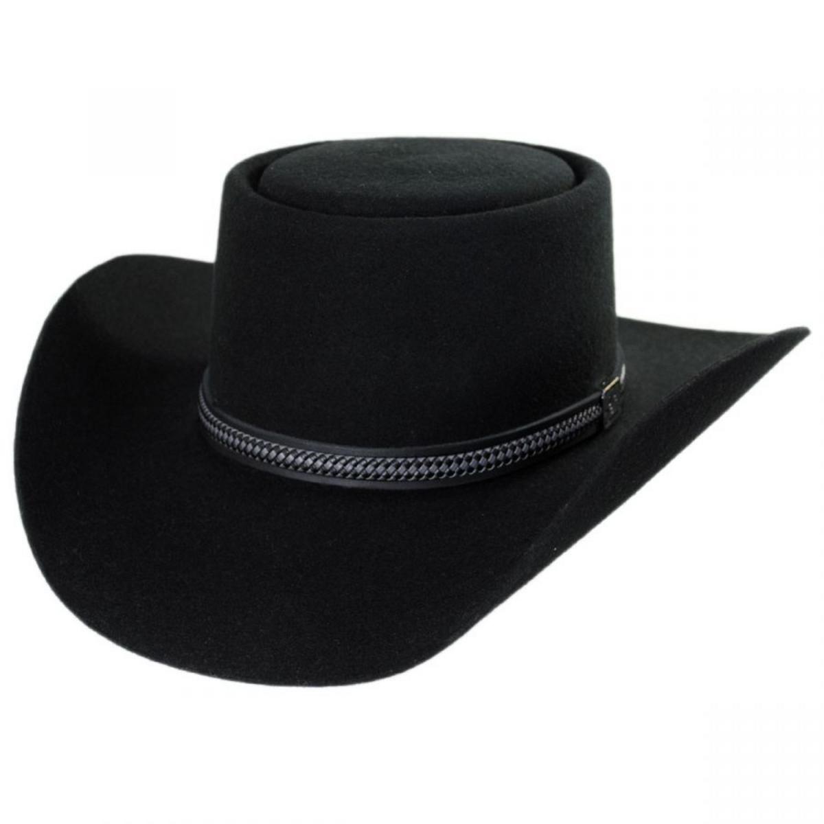 Stetson | John Wayne Chinook Wool Felt Gambler Hat | 130701 | lead | BLACK