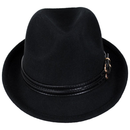 San Diego Hat Company | Indie Wool Felt Fedora Hat | 108942 | front | BLACK