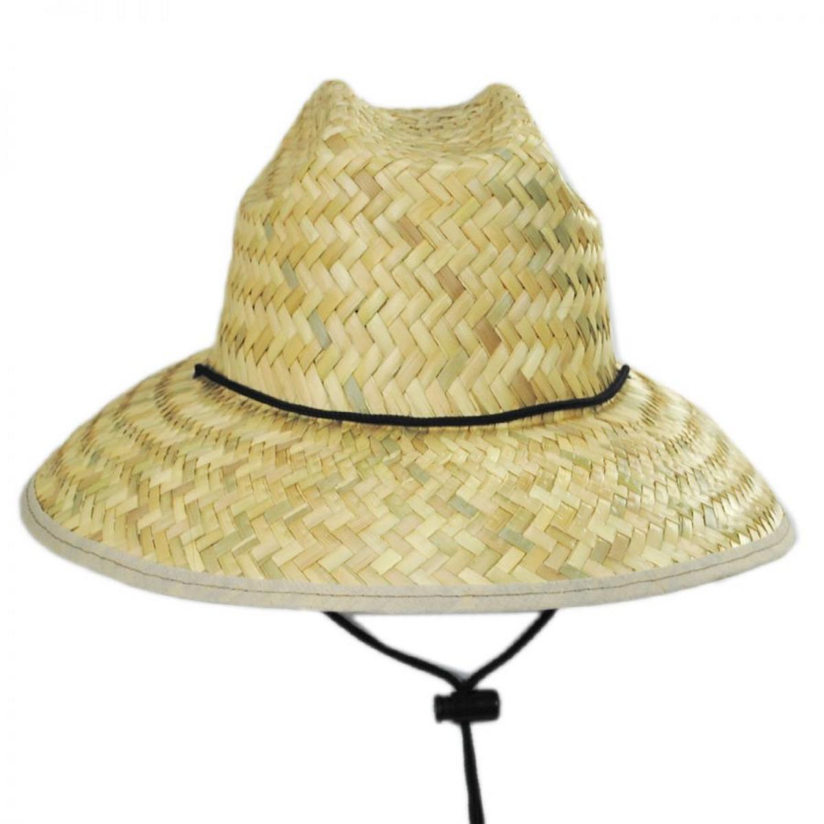 Scala | Kid's Costa Brava Palm Straw Lifeguard Hat | 505013 | front | NATURAL