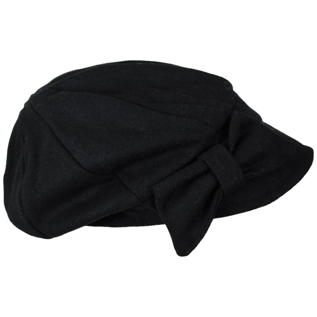 San Diego Hat Company | Side Bow Wool Newsboy Cap | 108669 | profile | BLACK