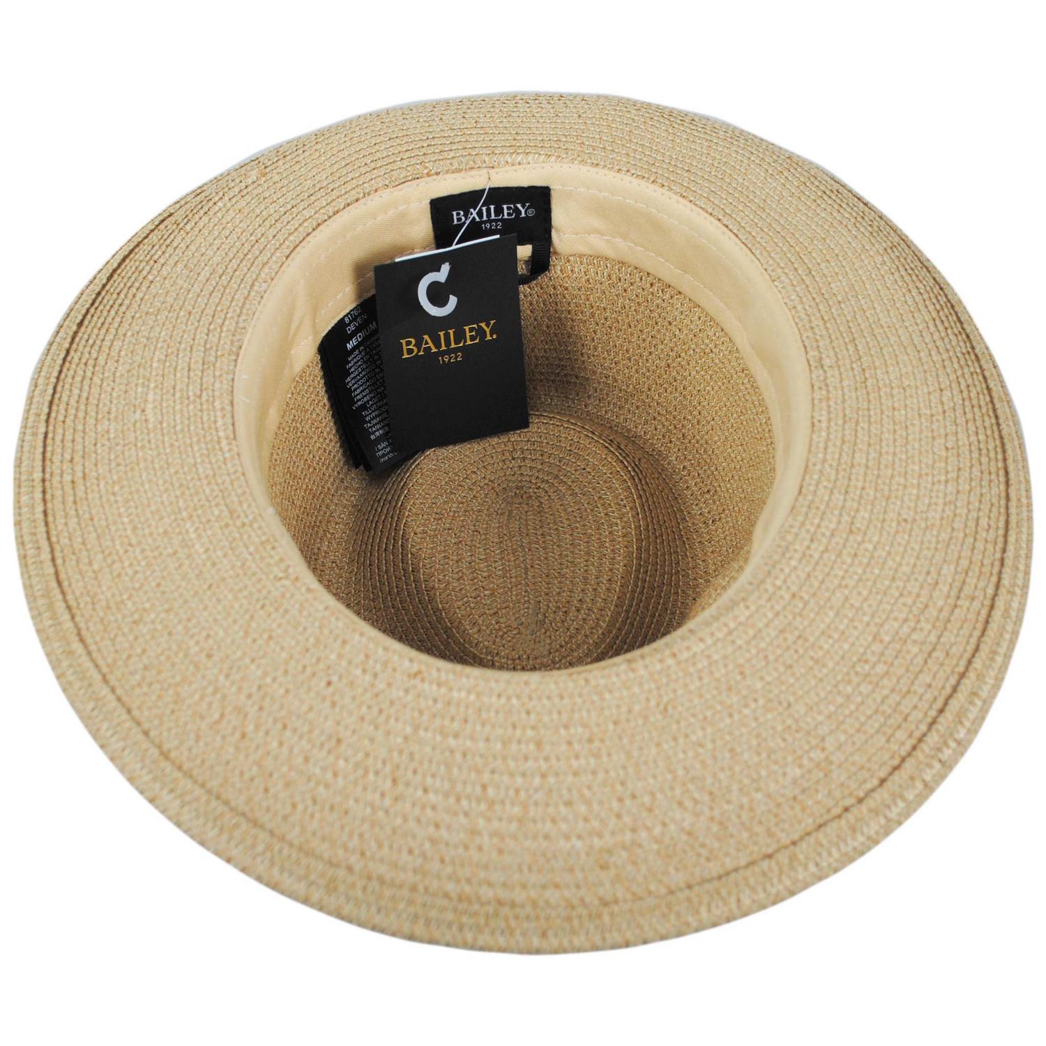 Bailey 1922 | Deven Braided Toyo Straw Fedora Hat | 127941 | under | TAN