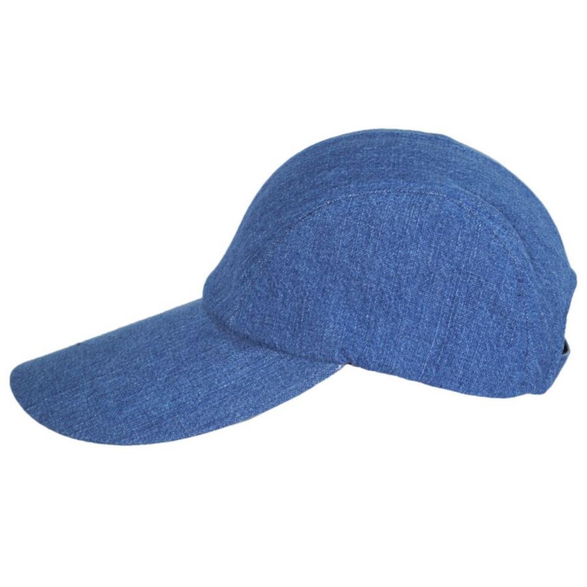 Village Hat Shop | VHS Long Bill Adjustable Baseball Cap | 222440 | profile | DENIM
