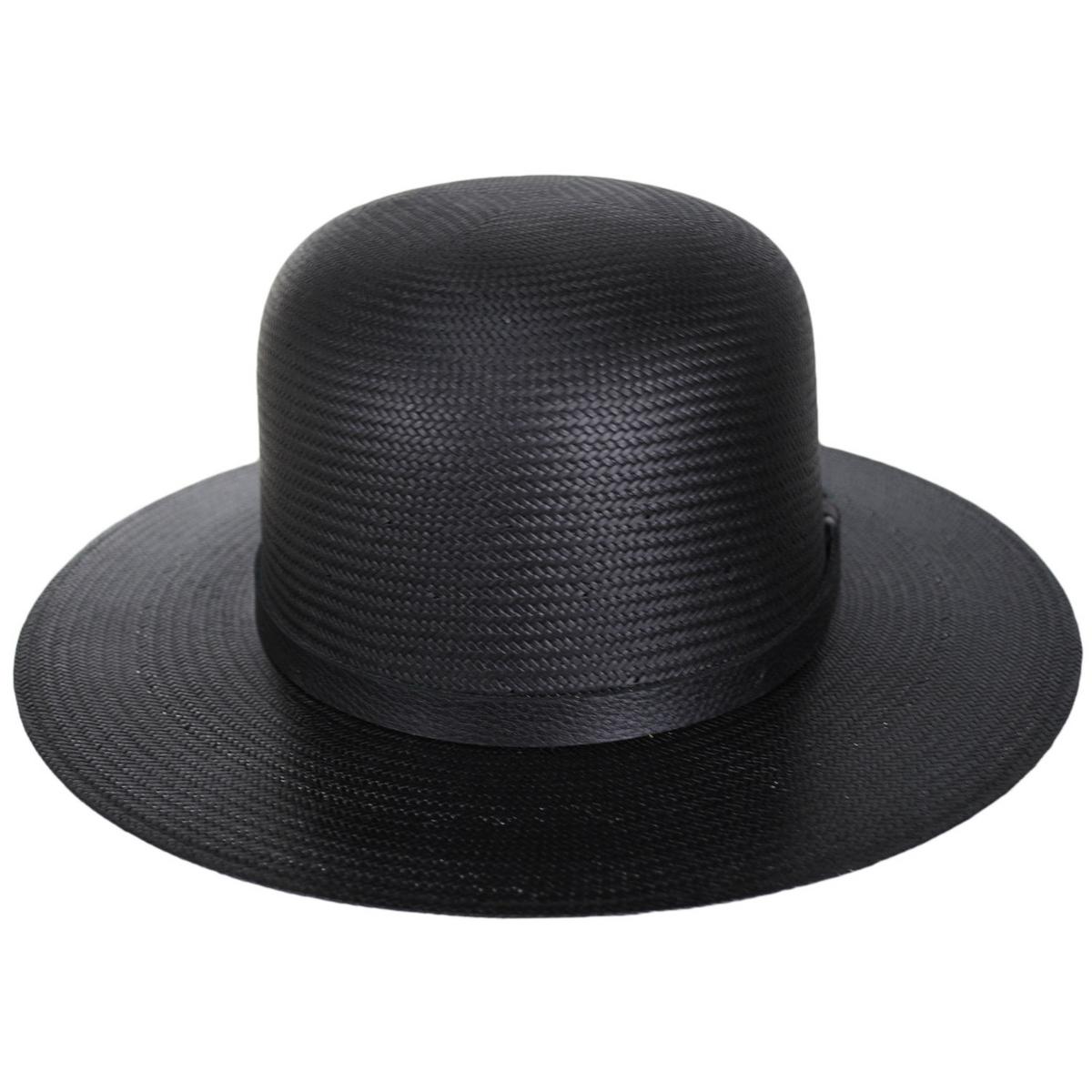 Bailey 1922 | Quil Shantung LiteStraw Open Crown Hat | 127741 | front | BLACK