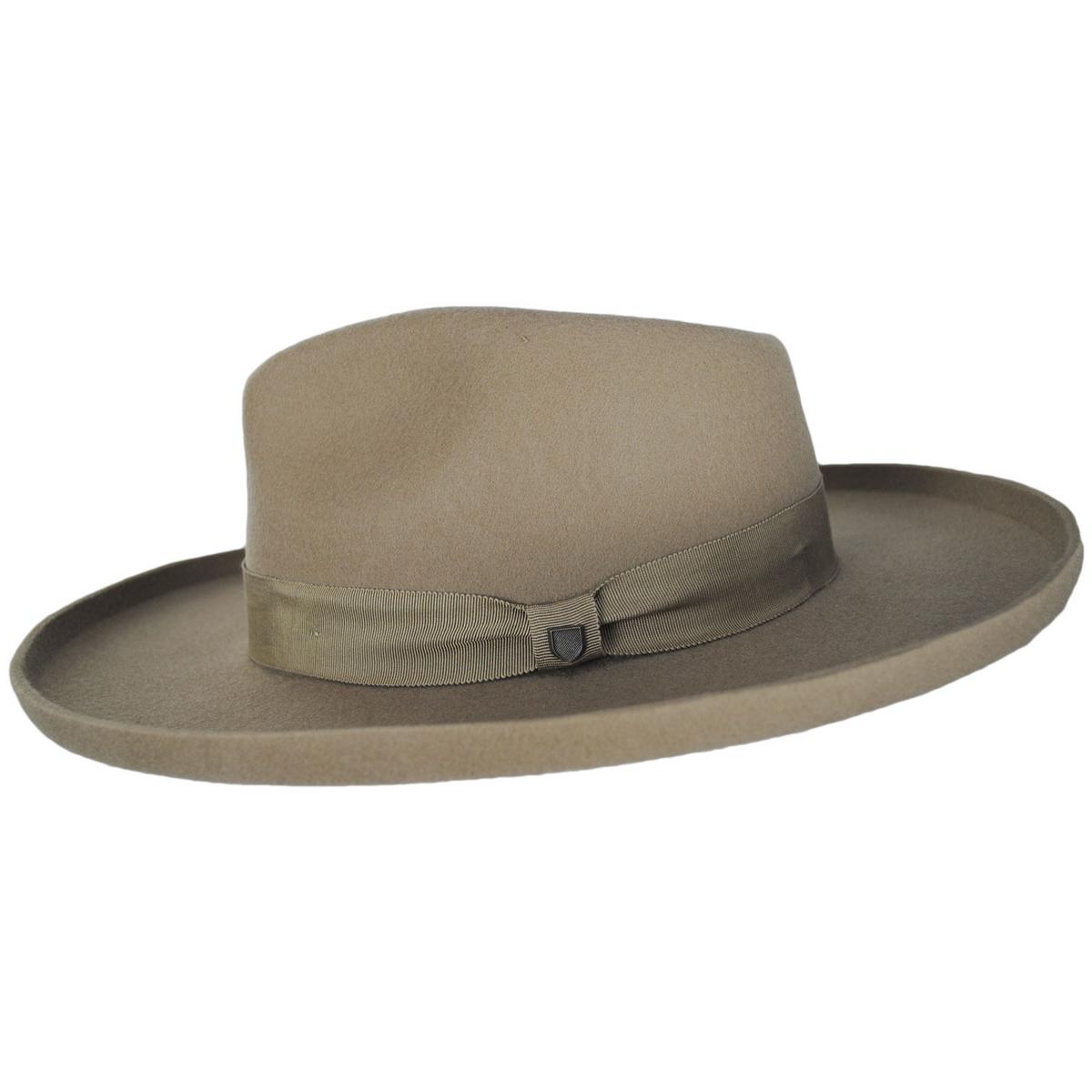BRIXTON HATS | Victoria Felt Pencil Curl Fedora Hat | 135661 | profile | OFF WHITE/OFF WHITE SATIN