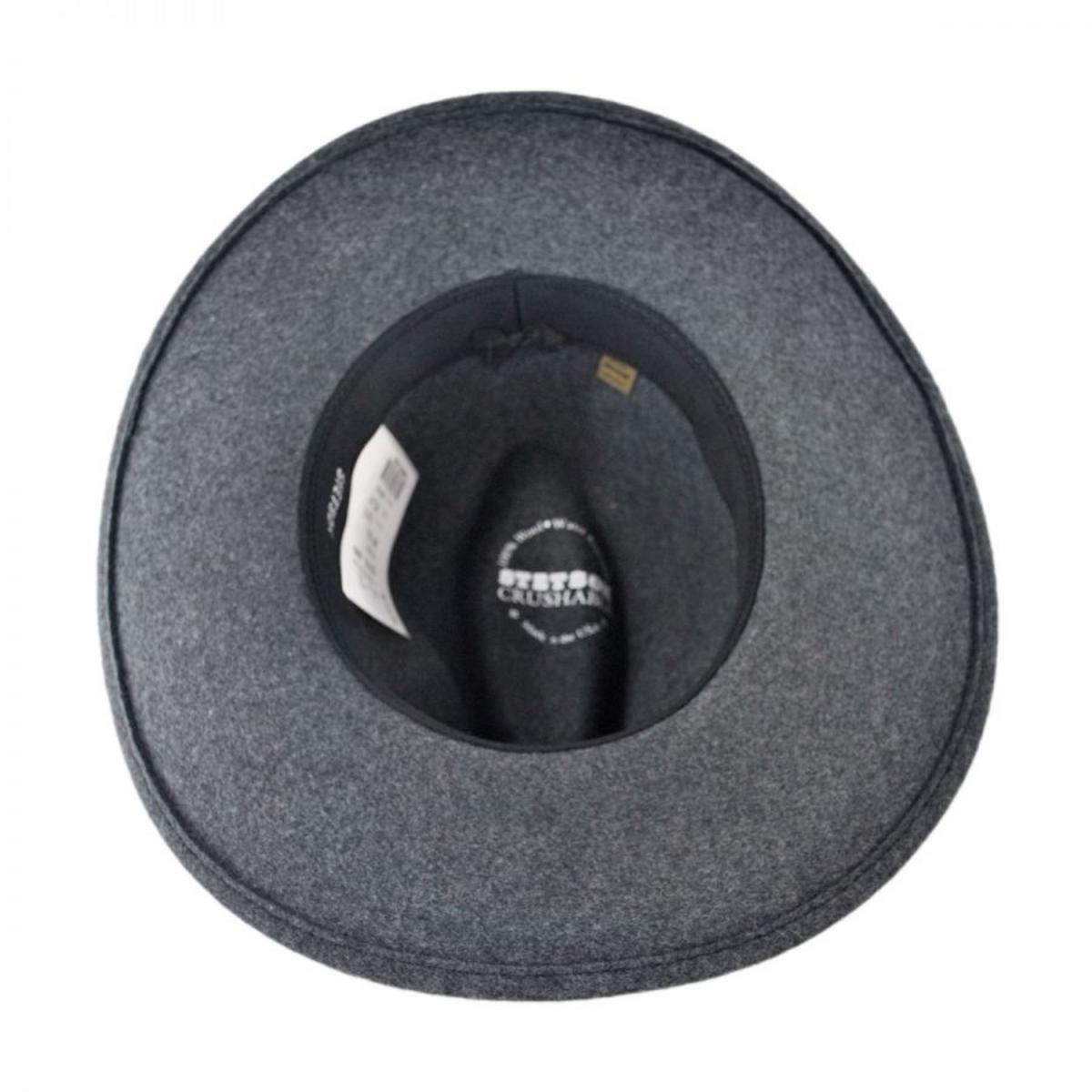Stetson | Grey Bull Crushable Wool Felt Aussie Hat | 130679 | under | GREY MIX
