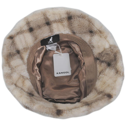 Kangol | Plaid Faux Fur Bucket Hat | 185836 | under | BEIGE MULTI PLAID