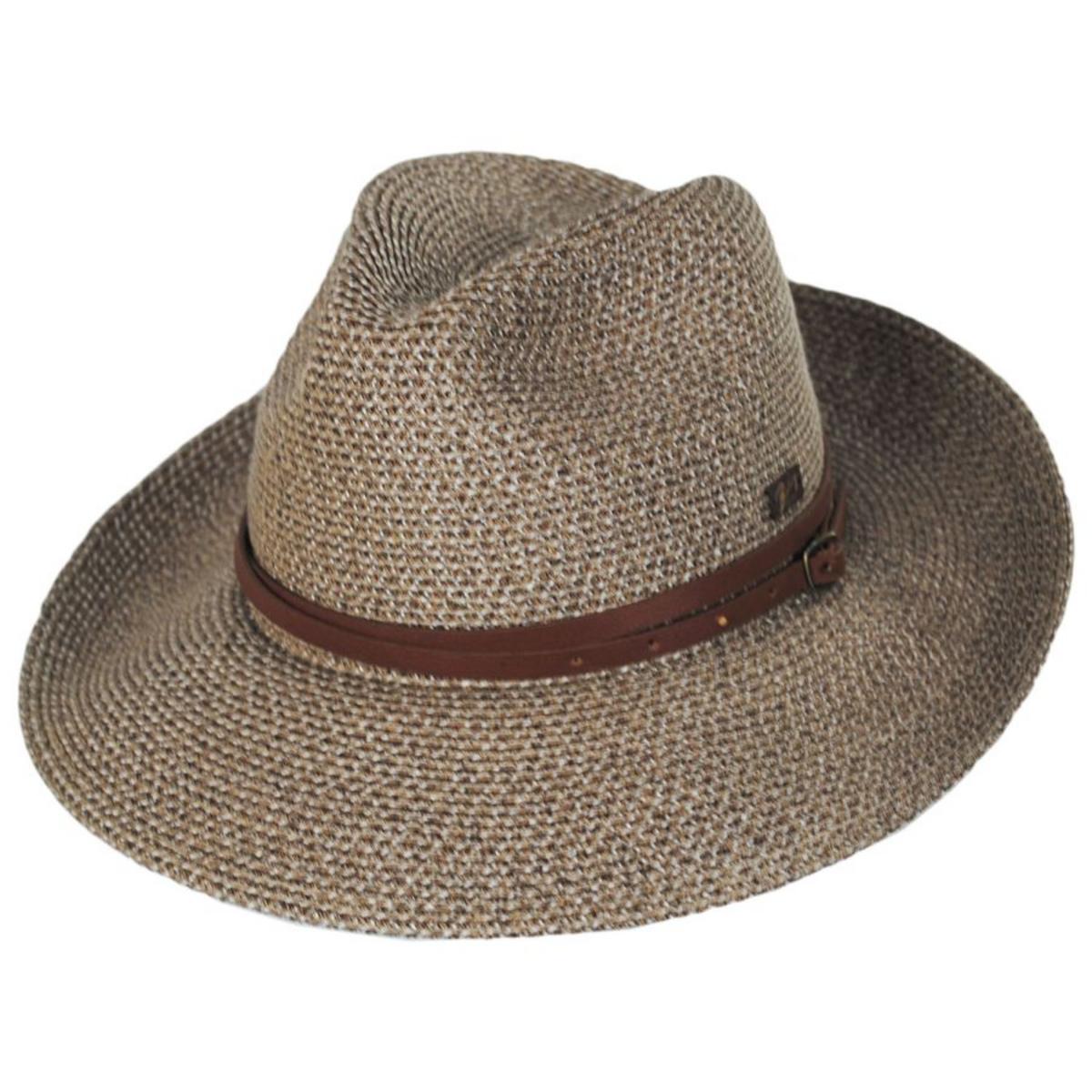 Bailey 1922 | Balans Roll Up Toyo Straw Blend Fedora Hat | 127762 | lead | MUSHROOM