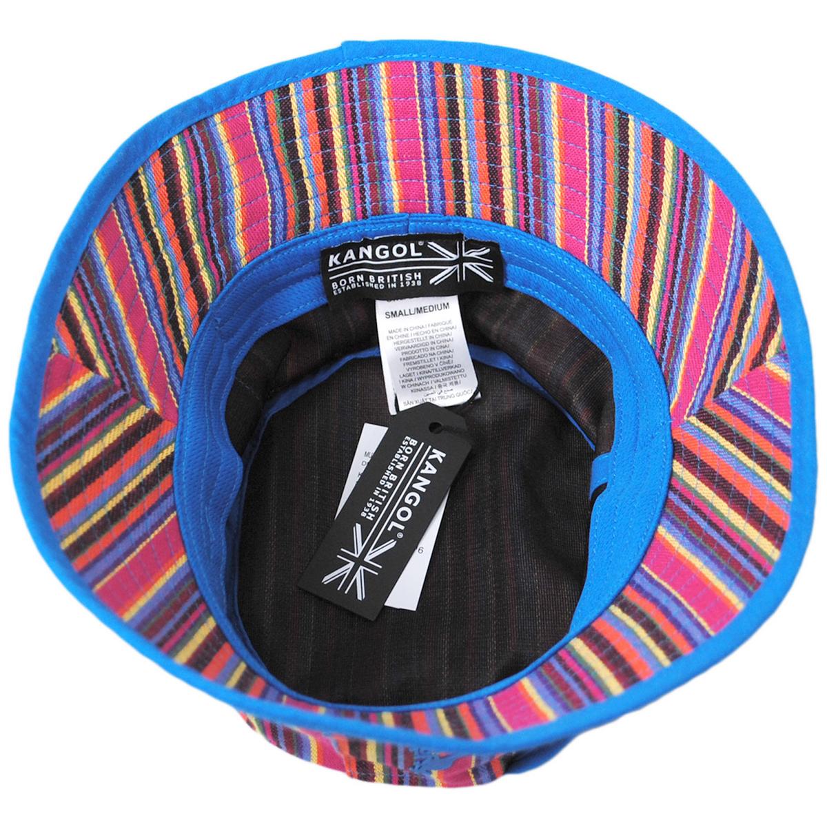 Kangol | Multi Color Stripe Polyester Blend Bucket Hat | 185824 | under | RAINBOW MULTI