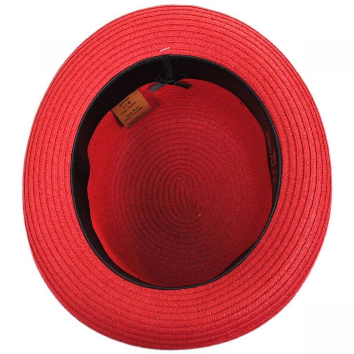 Bigalli | Kanye Toyo Straw Bowler Hat | 129228 | under | RED