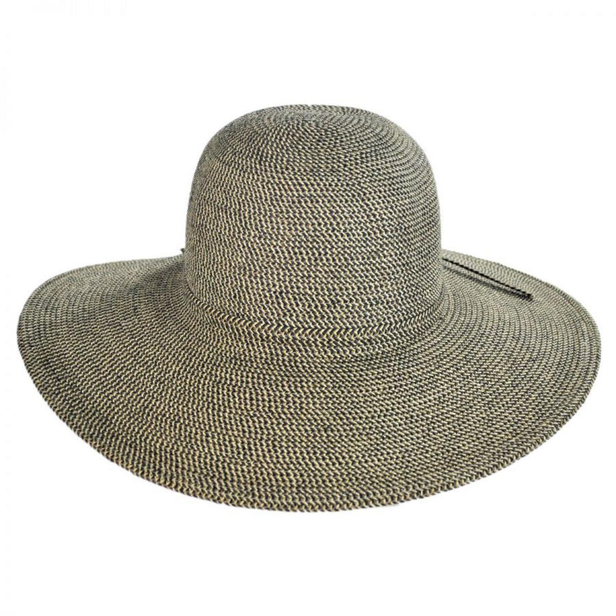 Tweed Toyo Straw Blend Floppy Sun Hat