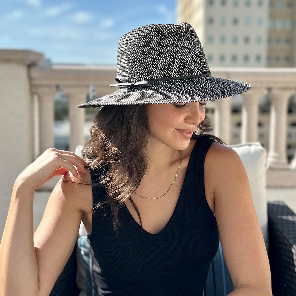 Physician Endorsed | Esme Toyo Braid Fedora Hat | 102698 | lsftwo | BLACK TWEED