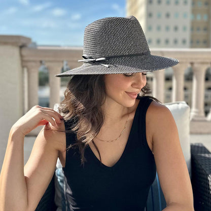 Physician Endorsed | Esme Toyo Braid Fedora Hat | 102698 | lsftwo | BLACK TWEED