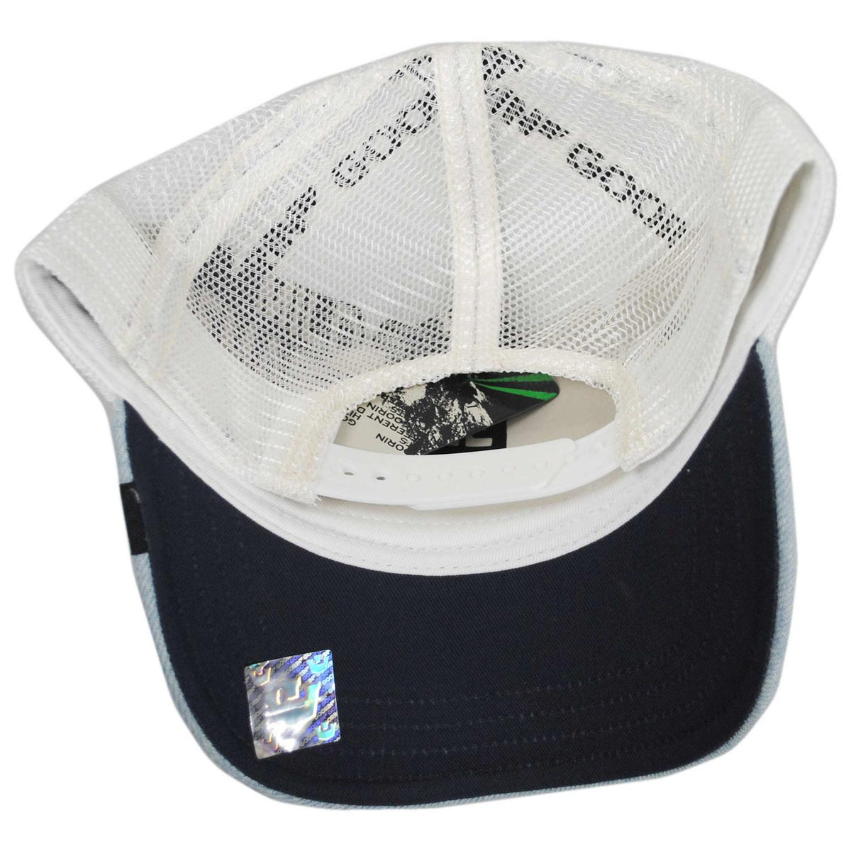Goorin Bros | Denim Nuts Mesh Trucker Snapback Baseball Cap | 200847 | under | LIGHT DENIM