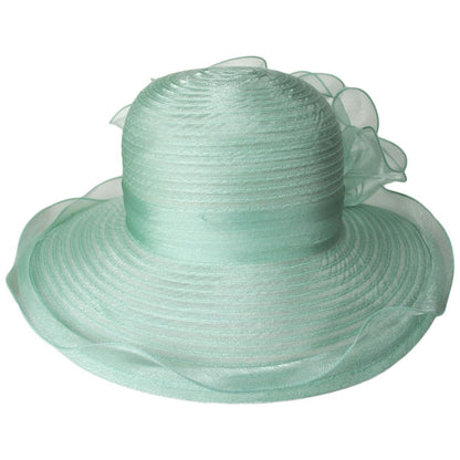 San Diego Hat Company | Organza Mesh Lampshade Dress Hat | 121050 | front | SAGE