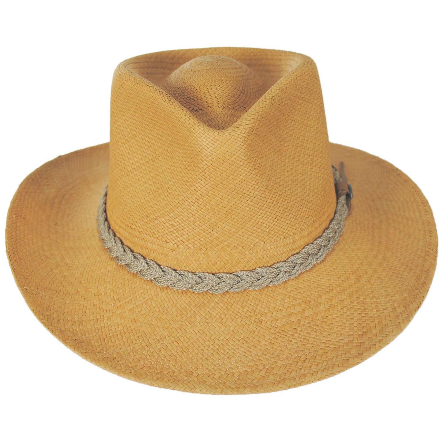 Scala | Braided Band Panama Straw Outback Hat | 126149 | front | PUTTY
