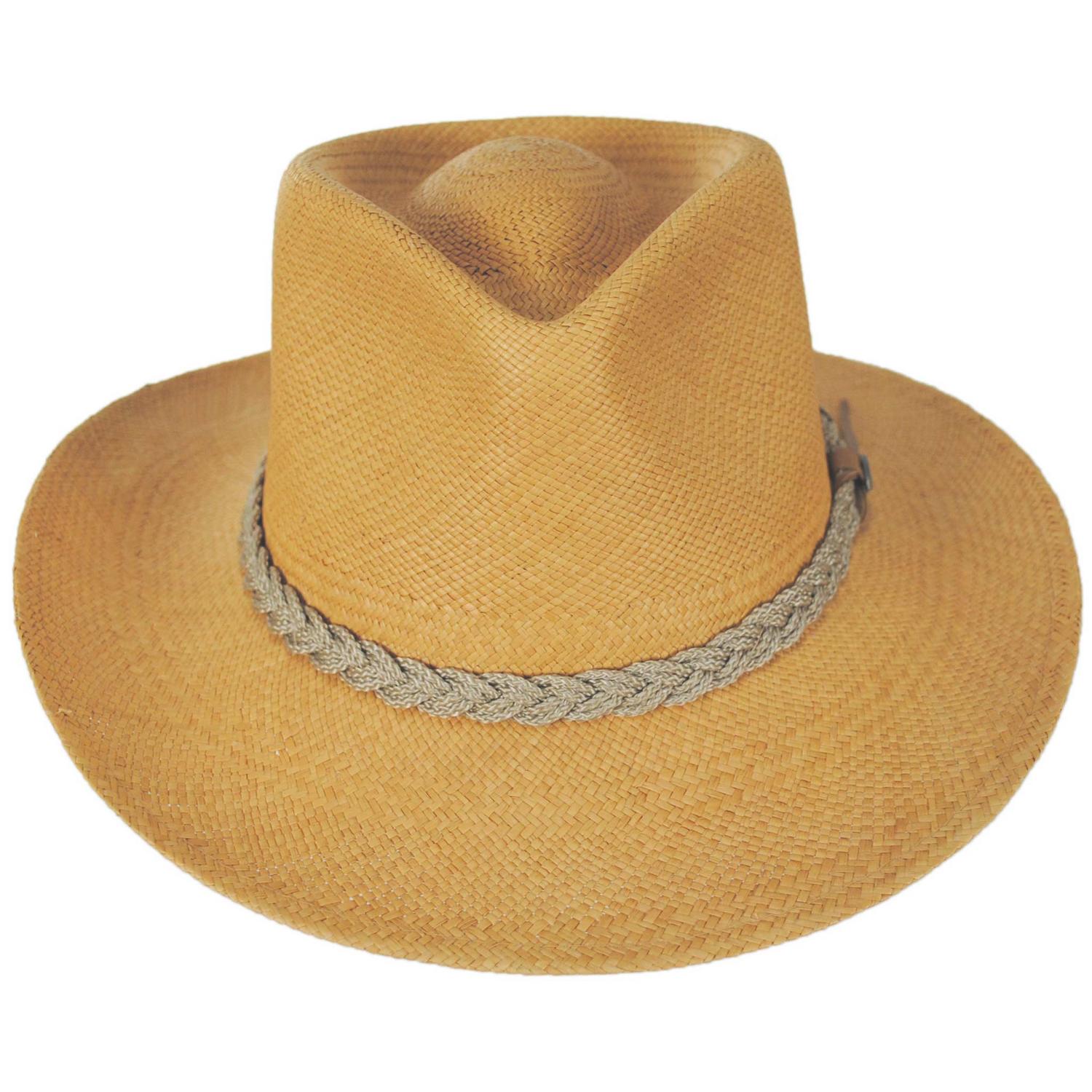 Scala | Braided Band Panama Straw Outback Hat | 126149 | front | PUTTY