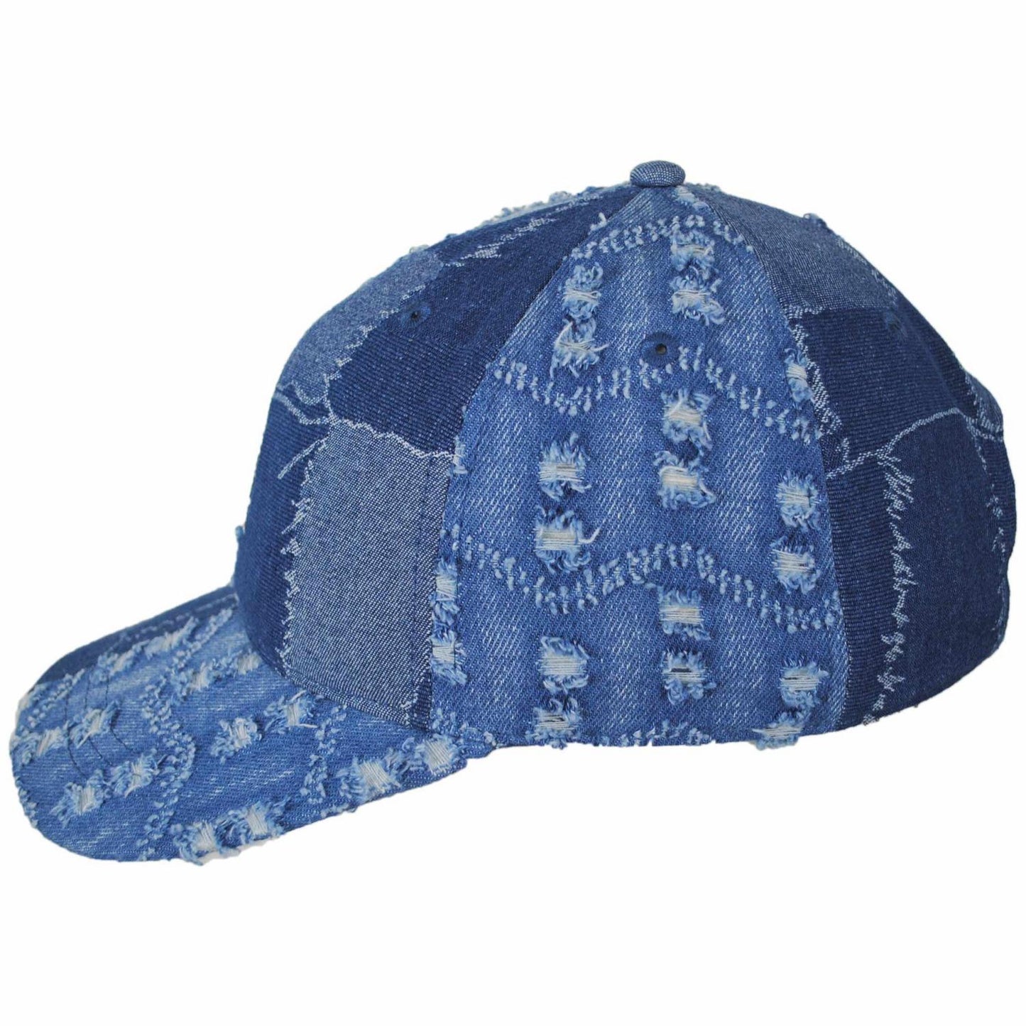 Kangol | Denim Mashup Strapback Baseball Cap Dad Hat | 201132 | profile | MEDIUM BLUE