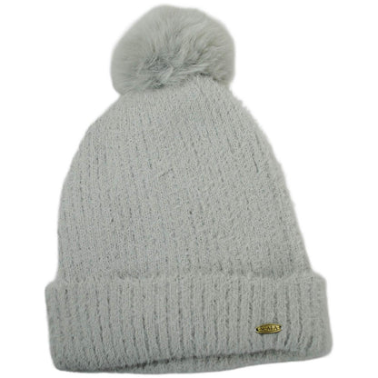 Scala | Luciane Pom Satin Beanie Hat | 500049 | lead | GREY