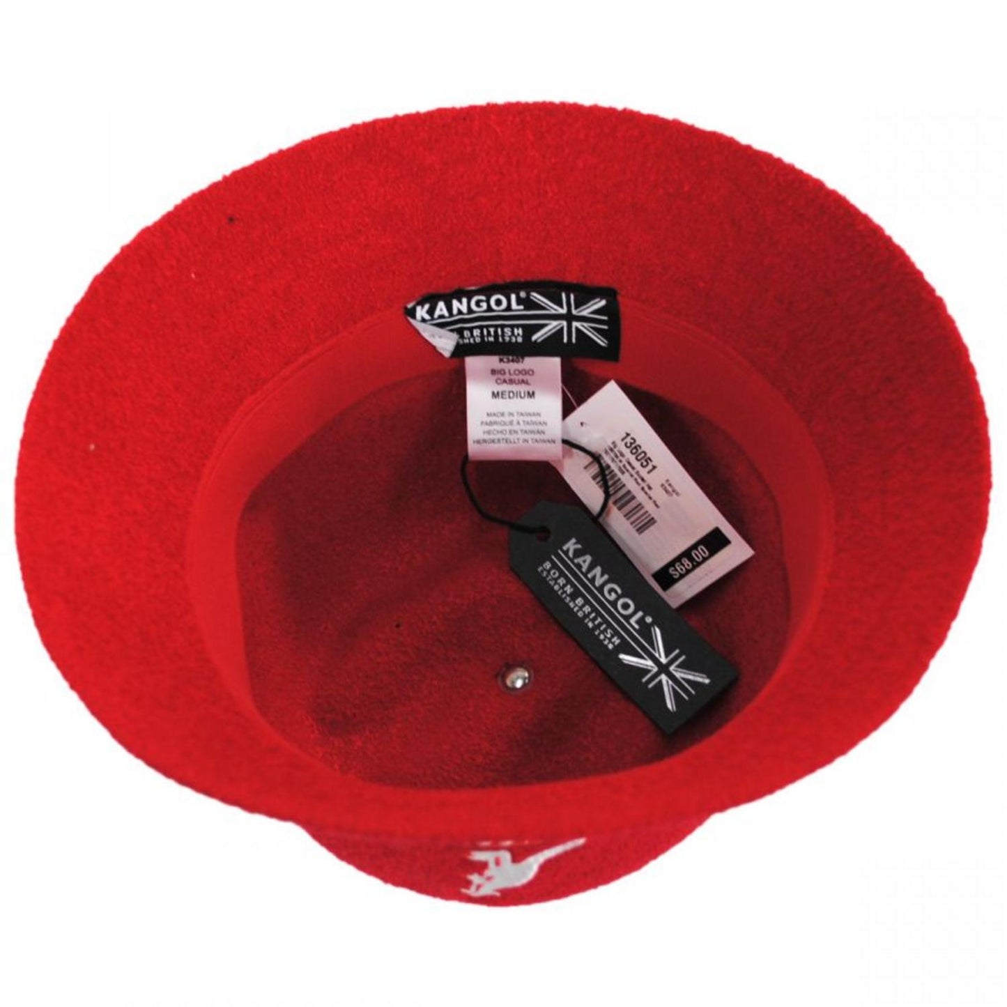 Kangol | Big Logo Casual Bucket Hat - Scarlet Red | 185756S | under | SCARLET