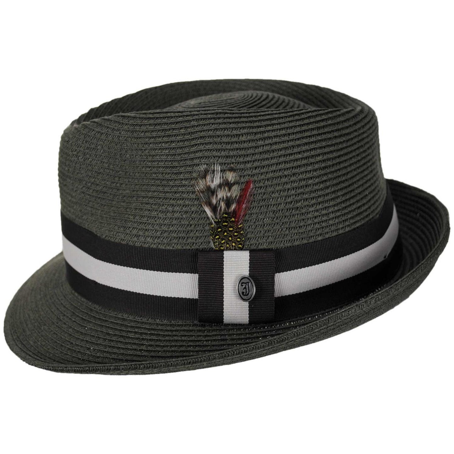 Jaxon Hats | Ridley Toyo Straw Trilby Fedora Hat | 129000 | profile | OLIVE GREEN