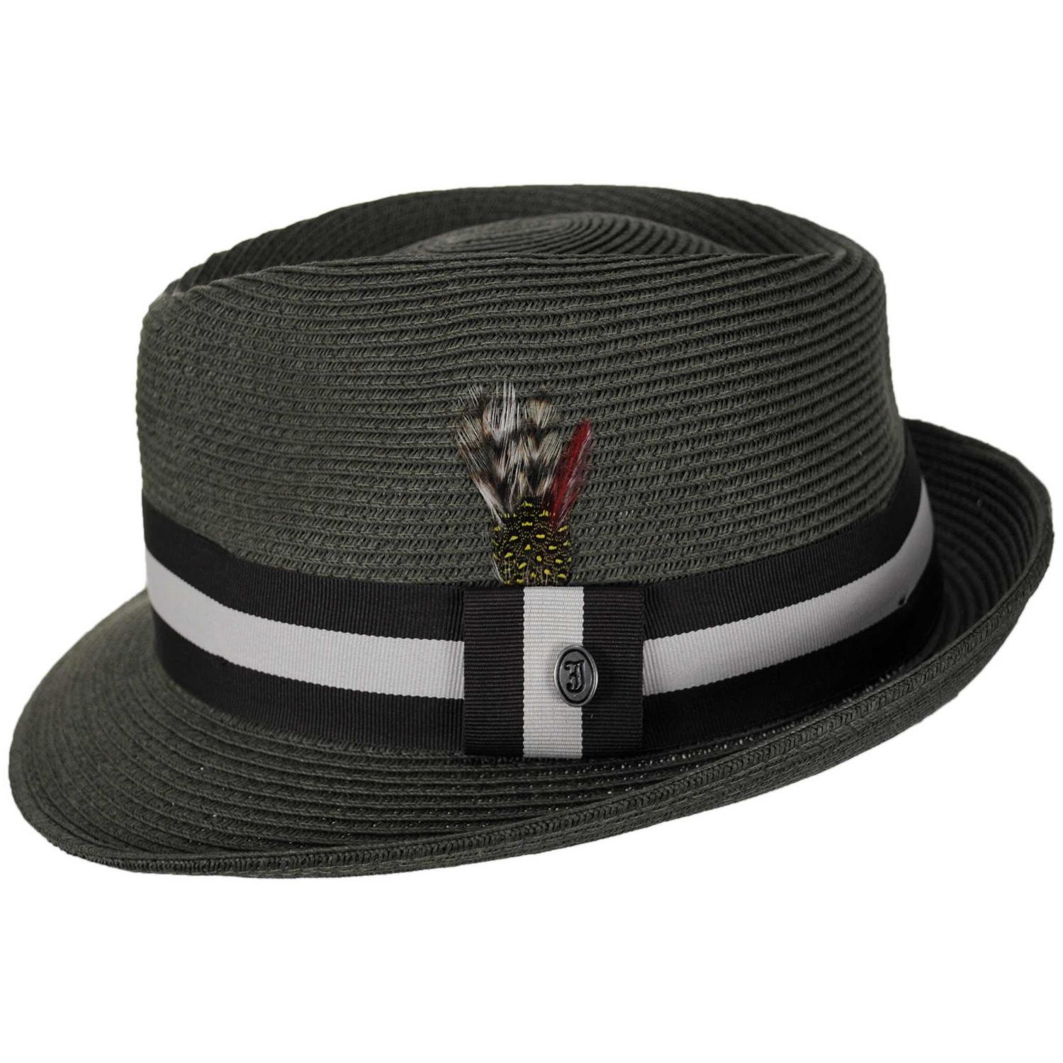 Jaxon Hats | Ridley Toyo Straw Trilby Fedora Hat | 129000 | profile | OLIVE GREEN