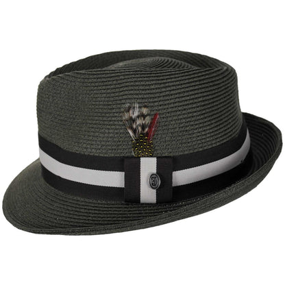 Jaxon Hats | Ridley Toyo Straw Trilby Fedora Hat | 129000 | profile | OLIVE GREEN