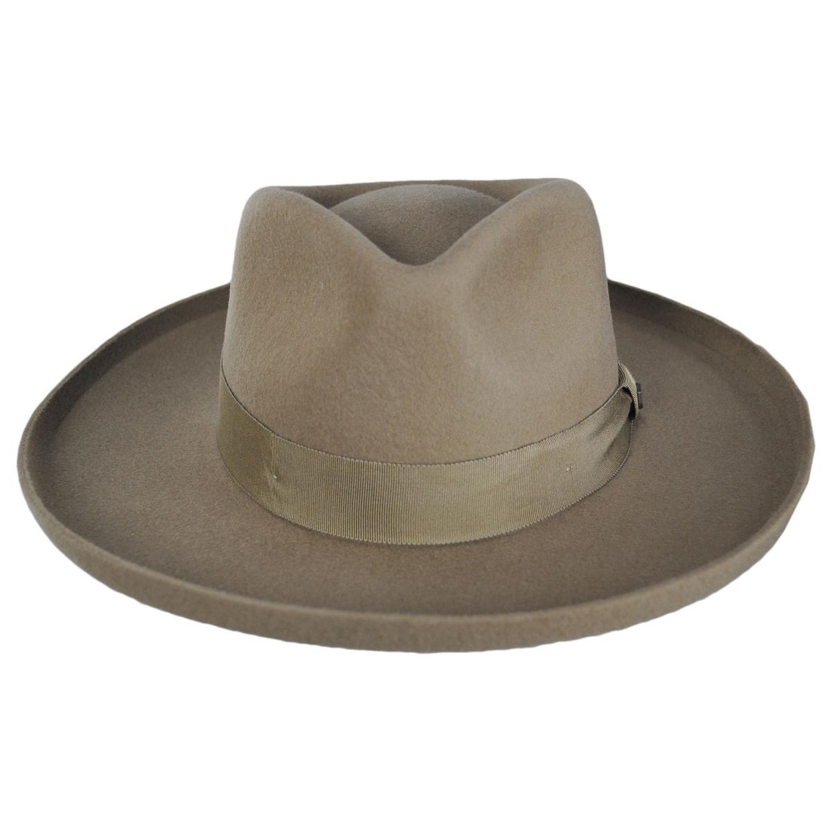 BRIXTON HATS | Victoria Felt Pencil Curl Fedora Hat | 135661 | front | OFF WHITE/OFF WHITE SATIN