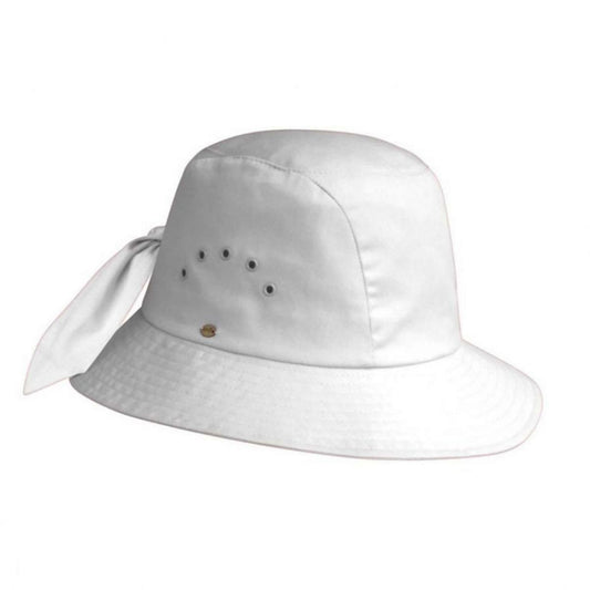 Betmar | Knotted Cotton Cloche Hat | 106043 | lead | WHITE