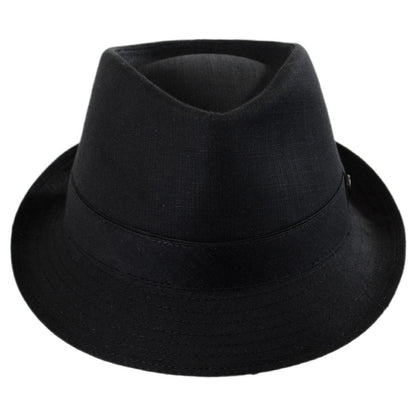 Jaxon Hats | Wholesale Cotton Trilby Fedora Hat B2B Pre-Pack | B2B147247 | front | BLACK