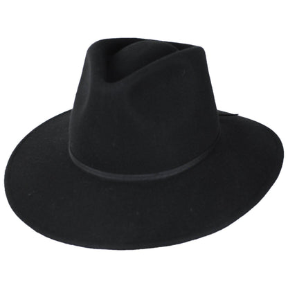 BRIXTON HATS | Juniper Packable Wool Felt Fedora Hat | 123935 | lead | BLACK