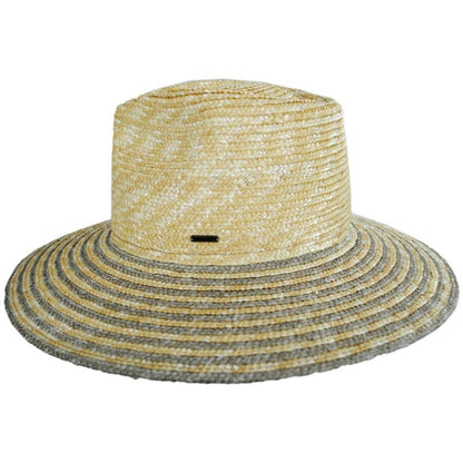 BRIXTON HATS | Joanna Festival Wheat Straw Fedora Hat - Dark Earth/Honey & Honey/Sand | 104047A | profile | HONEY/SAND