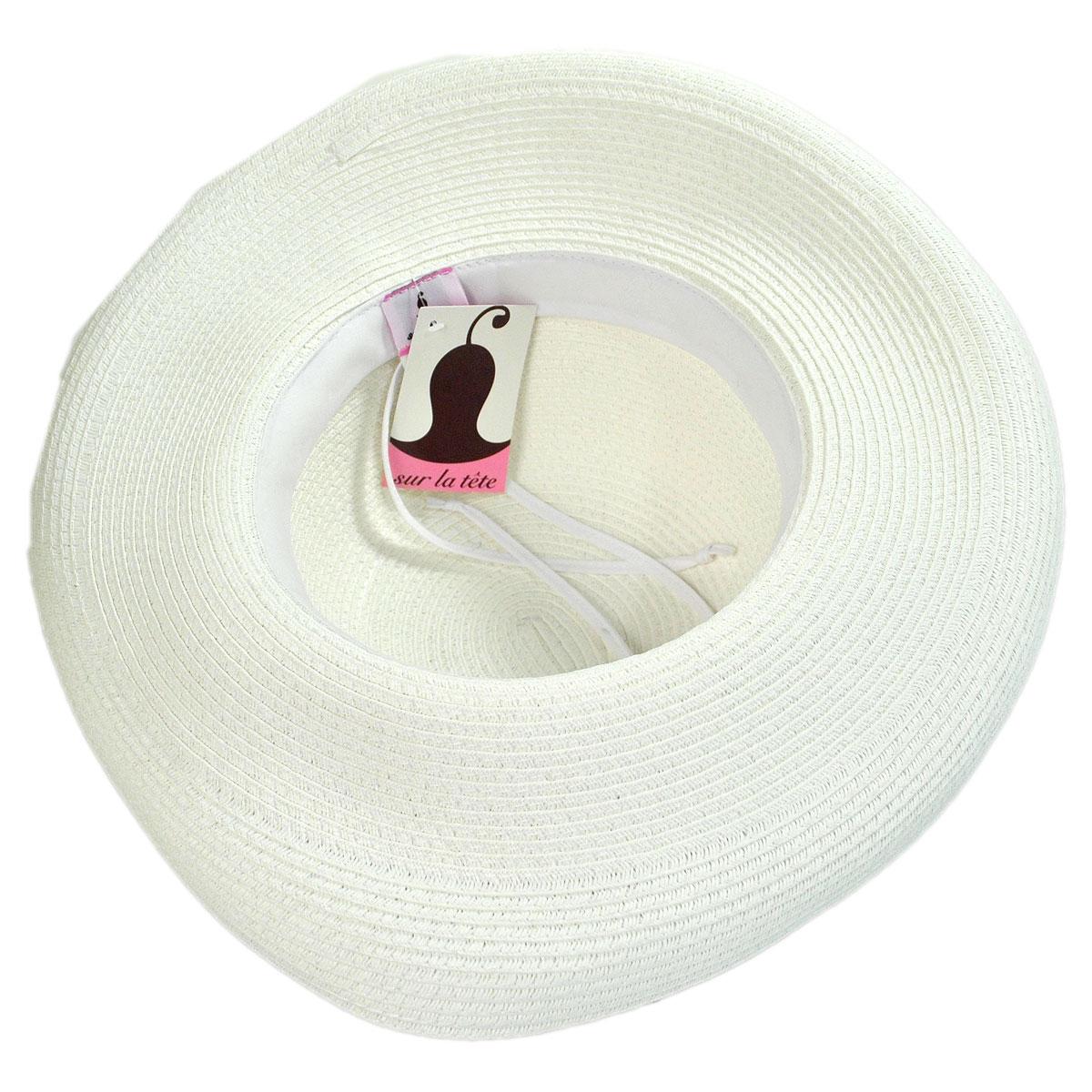sur la tete | Wholesale Traveler Toyo Straw Sun Hat B2B Pre-Pack | B2B104200 | under | WHITE