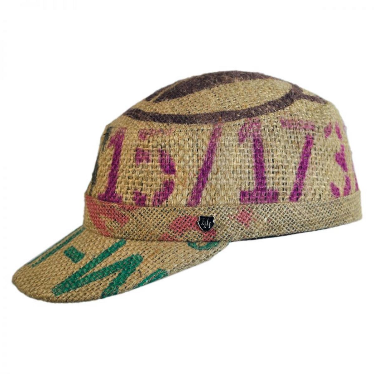 Hills Hats of New Zealand | Havana Coffee Works Jute Gulf Cadet Cap | 147608 | profile | MULTI