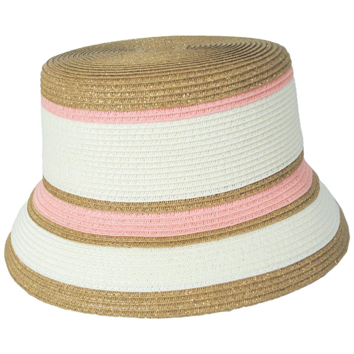 San Diego Hat Company | Las Palmas Striped Toyo Straw Bucket Hat | 103676 | profile | PINK STRIPE