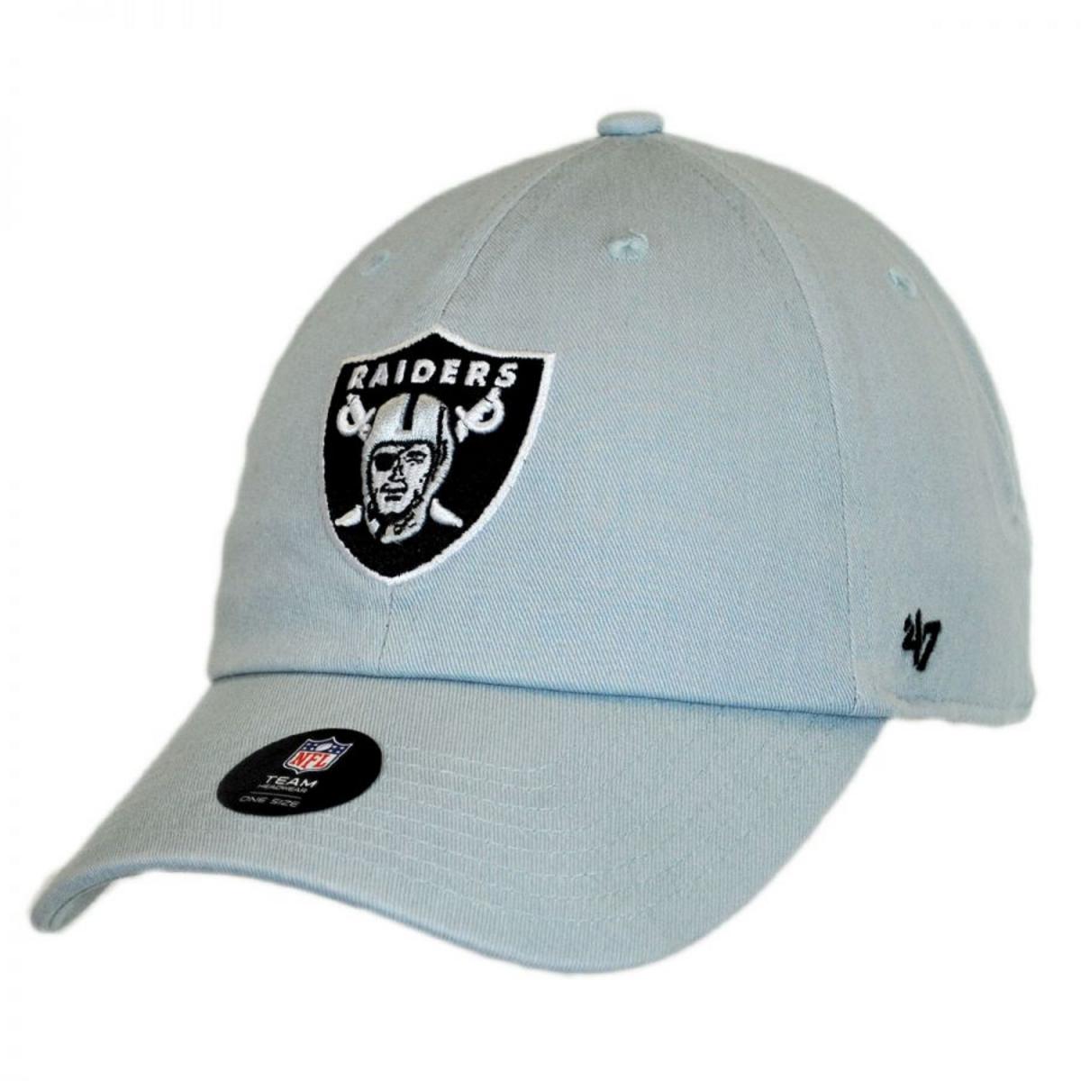 47 Brand | Las Vegas Raiders NFL Clean Up Strapback Baseball Cap Dad Hat | 203720 | lead | GREY