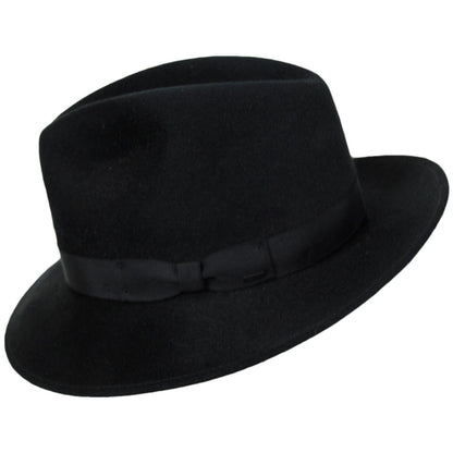 Bailey 1922 | Criss Wool LiteFelt Long Teardrop Fedora Hat | 130157 | profile | BLACK