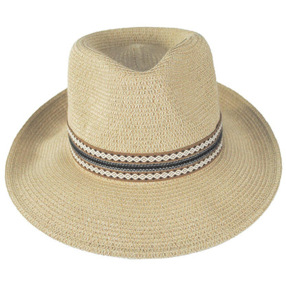 Bailey 1922 | Deven Braided Toyo Straw Fedora Hat | 127941 | front | TAN