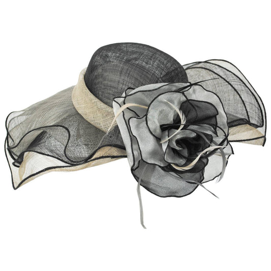Something Special | Adore Belle Sinamay Straw Off Face Hat | 121362 | lead | BLACK/GRAY