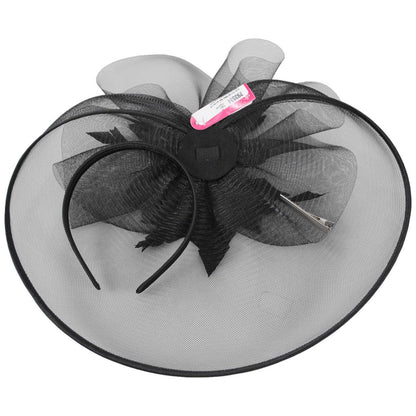 Sophia | Veiled Floral and Feather Mesh Fascinator Hat | 122903 | under | BLACK